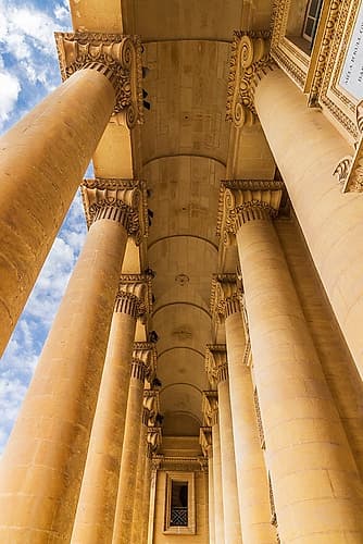 Malta, Mosta. The Sanctuary Basilica of the Assumption of Our Lady, Rotunda of Mosta. Ionic columns Art Print